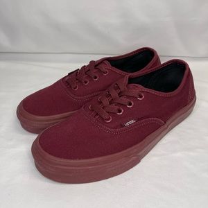 Vans Authentic Mono Maroon Burgundy Shoes